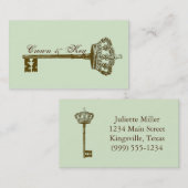 ヴィンテージの王冠及び主エレガントな名刺の水 名刺 (正面/裏面)