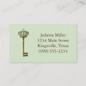 ヴィンテージの王冠及び主エレガントな名刺の水 名刺 (裏面)