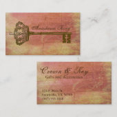 ヴィンテージの王冠及び主エレガントな名刺PinkII 名刺 (正面/裏面)