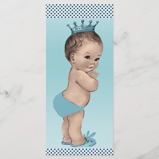 ヴィンテージの王子水玉模様のベビーシャワーメニュー メニュー (裏面)