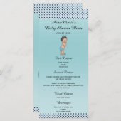 ヴィンテージの王子水玉模様のベビーシャワーメニュー メニュー (正面/裏面)