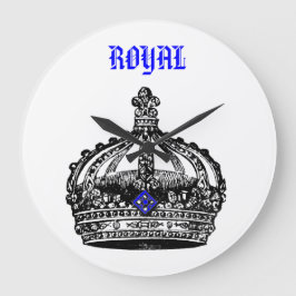 ヴィンテージの王室のな王冠 ラージ壁時計