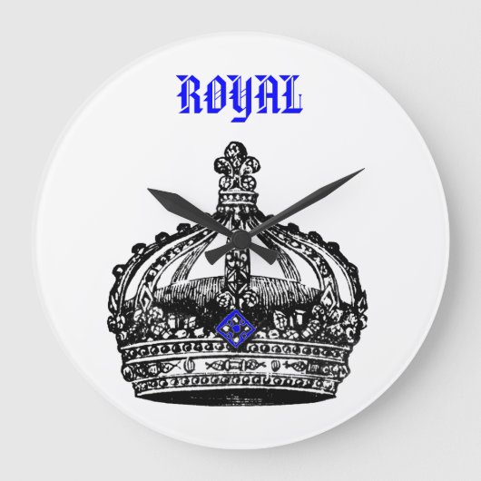 ヴィンテージの王室のな王冠 ラージ壁時計 (正面)