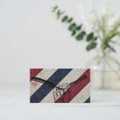 ヴィンテージの理容師ポーランド人/まっすぐなかみそり/余分に厚く 名刺 (スタンド正面)