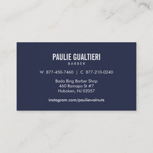 ヴィンテージの理容師ポーランド人/まっすぐなかみそり/余分に厚く 名刺 (裏面)