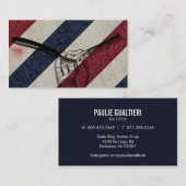 ヴィンテージの理容師ポーランド人/まっすぐなかみそり 名刺 (正面/裏面)