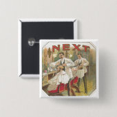 ヴィンテージの理容師 缶バッジ (正面&裏面)