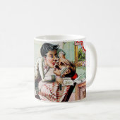 ヴィンテージの理髪店の剃ること コーヒーマグカップ (正面右)