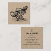 ヴィンテージの理髪店の椅子/優れた余分厚い スクエア名刺 (正面/裏面)