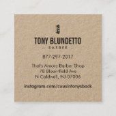 ヴィンテージの理髪店の椅子/優れた余分厚い スクエア名刺 (裏面)