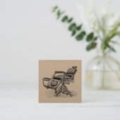 ヴィンテージの理髪店の椅子/優れた余分厚い スクエア名刺 (スタンド正面)