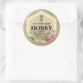 ヴィンテージの瓶ラベル |ハニービーと養蜂家の名前 ラウンドシール (バッグ)