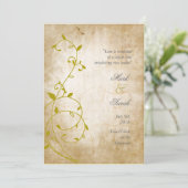 ヴィンテージの甘いつる植物の金IIの結婚式招待状 招待状 (スタンド正面)