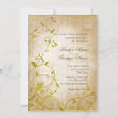 ヴィンテージの甘いつる植物の金IIの結婚式招待状 招待状 (裏面)