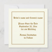 ヴィンテージの甘いエンドウの花の結婚式の日付を保存 セーブザデート (裏面)