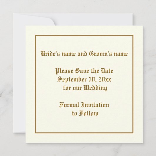 ヴィンテージの甘いエンドウの花の結婚式の日付を保存 セーブザデート (裏面)