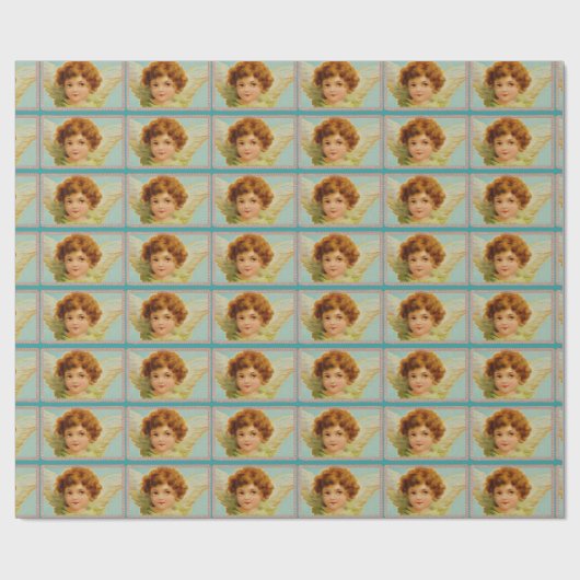 ヴィンテージの甘い天使の顔のギフトの包装紙 ラッピングペーパー (フラット)