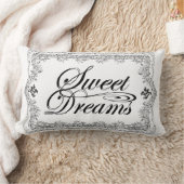 ヴィンテージの甘美な夢のレトロの白黒枕 ランバークッション (ブランケット)