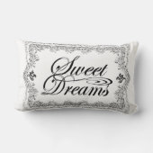 ヴィンテージの甘美な夢のレトロの白黒枕 ランバークッション (裏面)