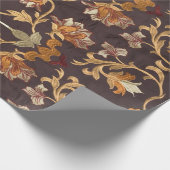 ヴィンテージの生地の刺繍の花、バック ラッピングペーパー (角)
