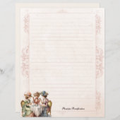 ヴィンテージの生意気な女性ハイティー文房具 (正面/裏面)