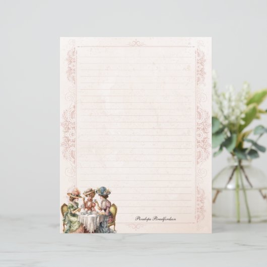 ヴィンテージの生意気な女性ハイティー文房具 (スタンド正面)