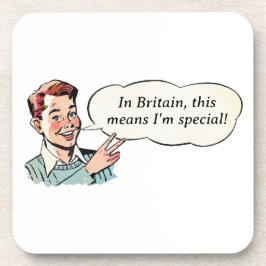 ヴィンテージの生意気な男の子（2本指の敬礼） コースター