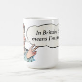 ヴィンテージの生意気な男の子(2本指の敬礼) コーヒーマグカップ (中央)