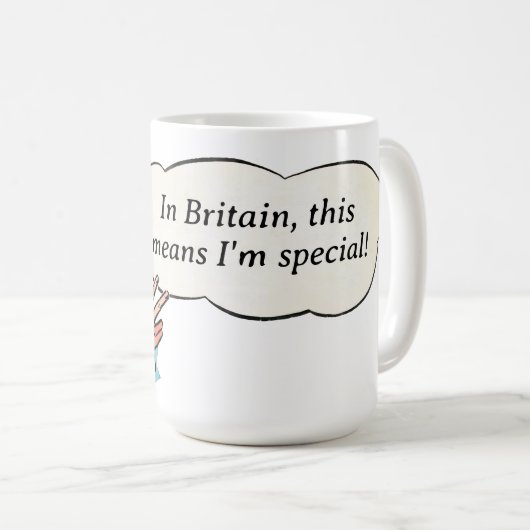 ヴィンテージの生意気な男の子（2本指の敬礼） コーヒーマグカップ (正面右)