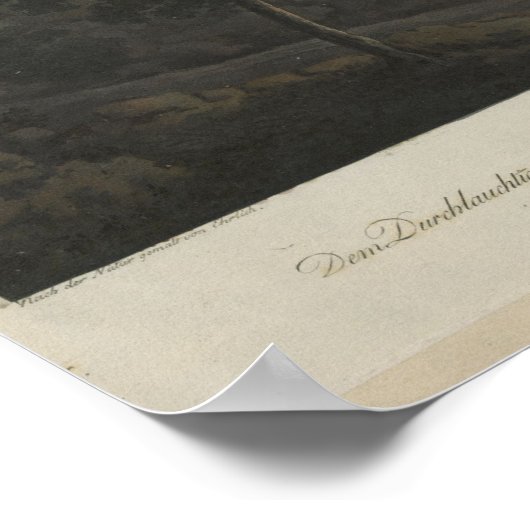 ヴィンテージの田舎の教会の尼寺遺跡, 1810 ポスター (角)