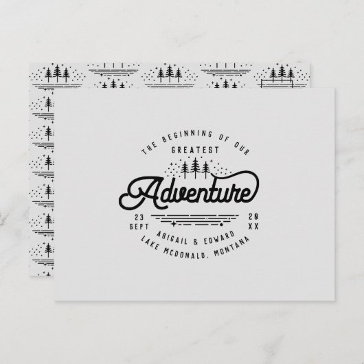 ヴィンテージの田舎の森で日付を守る 案内ポストカード (正面/裏面)