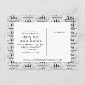 ヴィンテージの田舎の森で日付を守る 案内ポストカード (裏面)