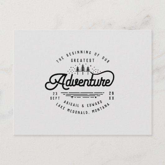 ヴィンテージの田舎の森で日付を守る 案内ポストカード (正面)