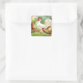 ヴィンテージの田舎の鶏と鶏 スクエアシール (バッグ)