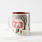 ヴィンテージの田舎挨拶のマグ ツートーンマグカップ (正面左)