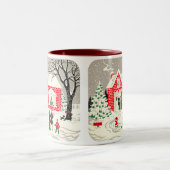 ヴィンテージの田舎挨拶のマグ ツートーンマグカップ (中央)