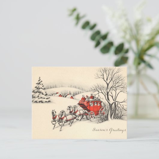 ヴィンテージの田舎郵便はがき シーズンポストカード (スタンド正面)