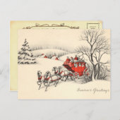 ヴィンテージの田舎郵便はがき シーズンポストカード (正面/裏面)