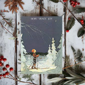 ヴィンテージの男の子がクリスマススターに憧れる シーズンカード