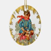 ヴィンテージの男の子のアイススケートの陶磁器のクリスマスのオーナメント セラミックオーナメント (右)