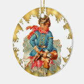 ヴィンテージの男の子のアイススケートの陶磁器のクリスマスのオーナメント セラミックオーナメント (左)