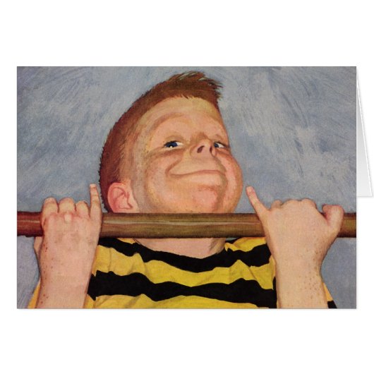 ヴィンテージの男の子のアップ、フィットネスとエクササイズ (正面横)