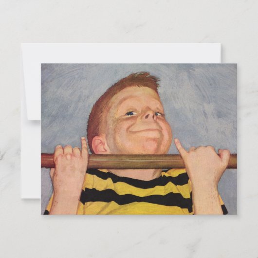 ヴィンテージの男の子のアップ、フィットネスとエクササイズ (正面)