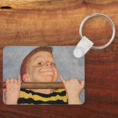 ヴィンテージの男の子のアップ、フィットネスとエクササイズ キーホルダー (正面)