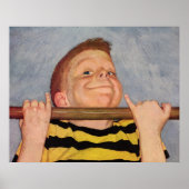 ヴィンテージの男の子のアップ、フィットネスとエクササイズ ポスター (正面)