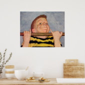 ヴィンテージの男の子のアップ、フィットネスとエクササイズ ポスター (キッチン)