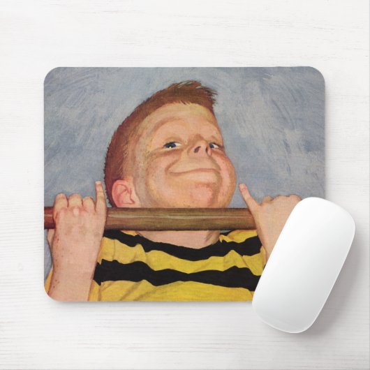 ヴィンテージの男の子のアップ、フィットネスとエクササイズ マウスパッド (マウス)