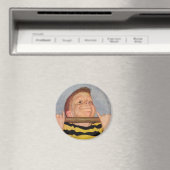 ヴィンテージの男の子のアップ、フィットネスとエクササイズ マグネット (インサイチュ (食洗機))