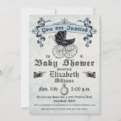 ヴィンテージの男の赤ちゃんのシャワーの招待状 招待状 (正面)