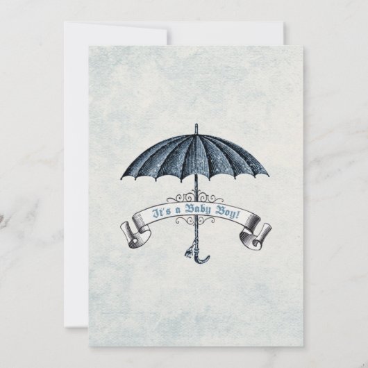 ヴィンテージの男の赤ちゃんのシャワーの招待状 招待状 (裏面)